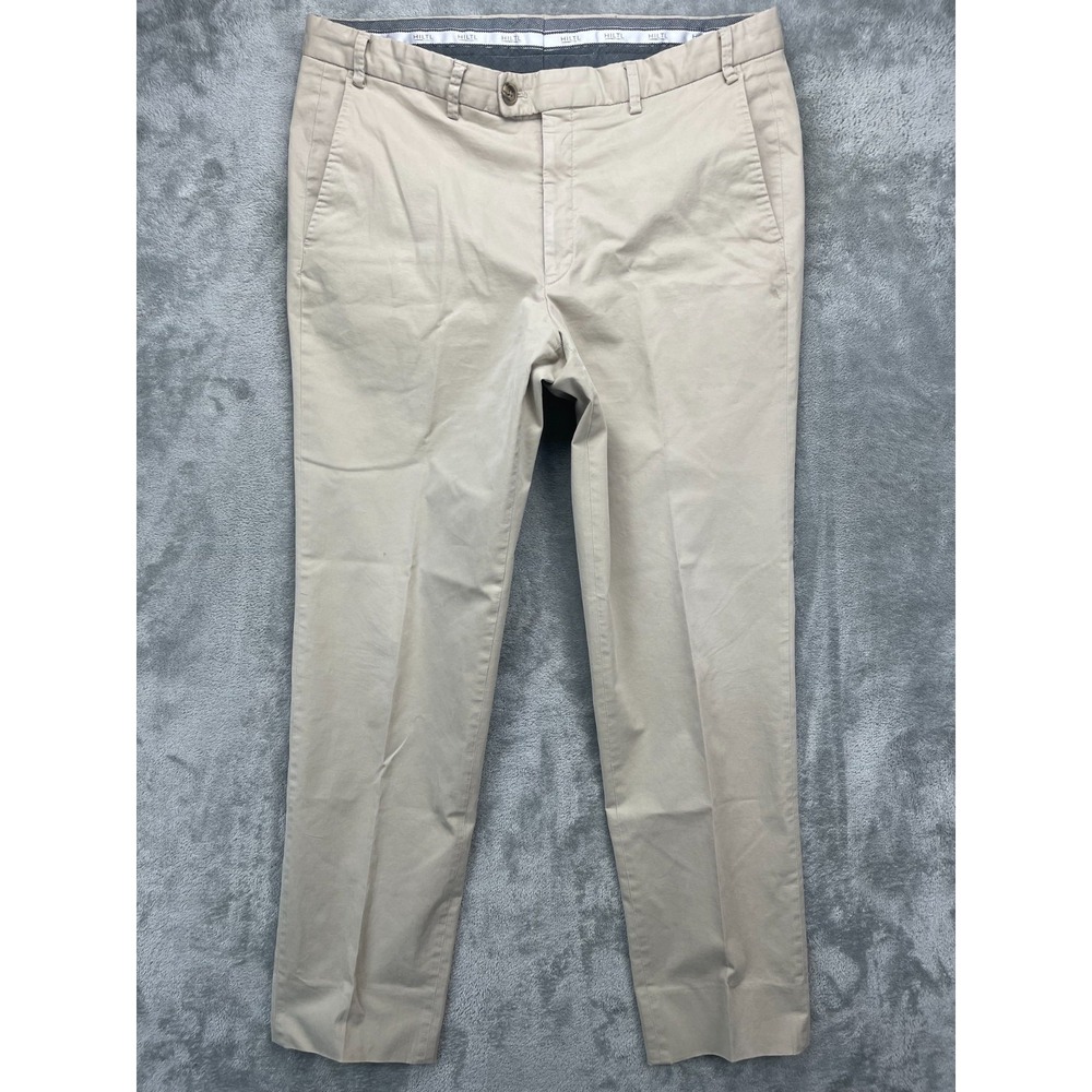 HILTL Men's‎ Dayne Pants 36x30 Beige Chinos Casual Solid Cotton Blend